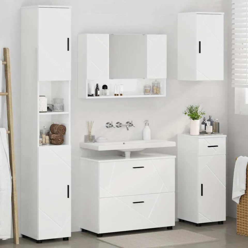 vidaXL Badkamermeubelset 5 st Hoogglans wit 35 x 30 x 192 cm, foto 4