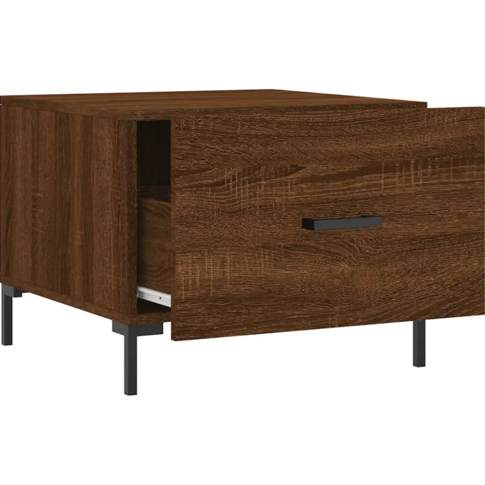 vidaXL Salontafel 50x50x40 cm bewerkt hout bruin eikenkleur, foto 4