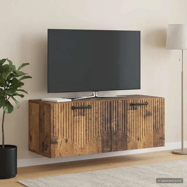 vidaXL Wandbeugel TV-kast Oud hout 78,5 x 31 x 30 cm Bewerkt hout Bruin