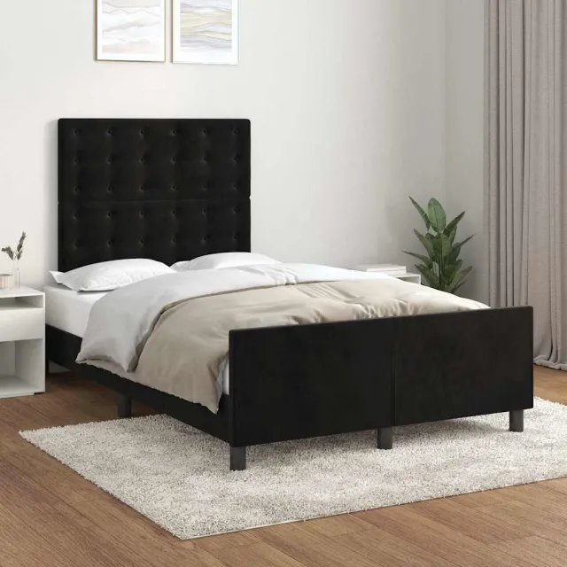 vidaXL Bedframe zonder matras 120x200 cm fluweel zwart