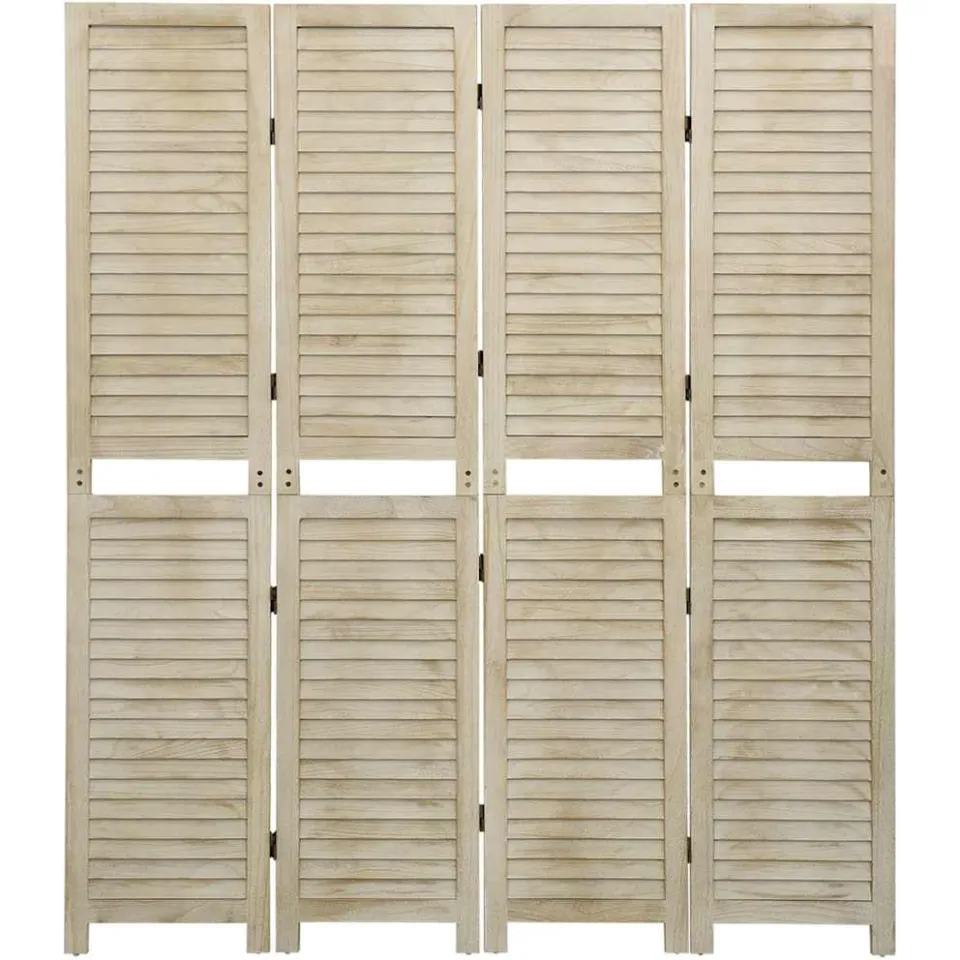 vidaXL Kamerscherm met 4 panelen massief paulowniahout bruin, foto 3