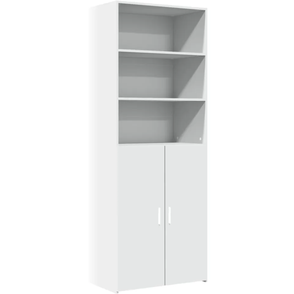 vidaXL Hoge kast 70x42,5x185 cm bewerkt hout wit