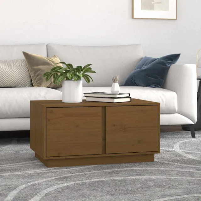 vidaXL Salontafel 80x50x40 cm massief grenenhout honingbruin bruin, foto 2
