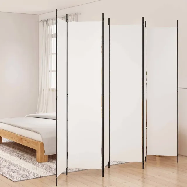vidaXL Kamerscherm met 6 panelen 300x220 cm stof wit, foto 2