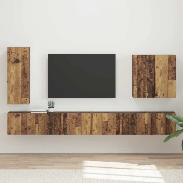 vidaXL TV Wandkast Set 6 st 78,5 x 30 x 29,5 cm Oud Hout Bruin