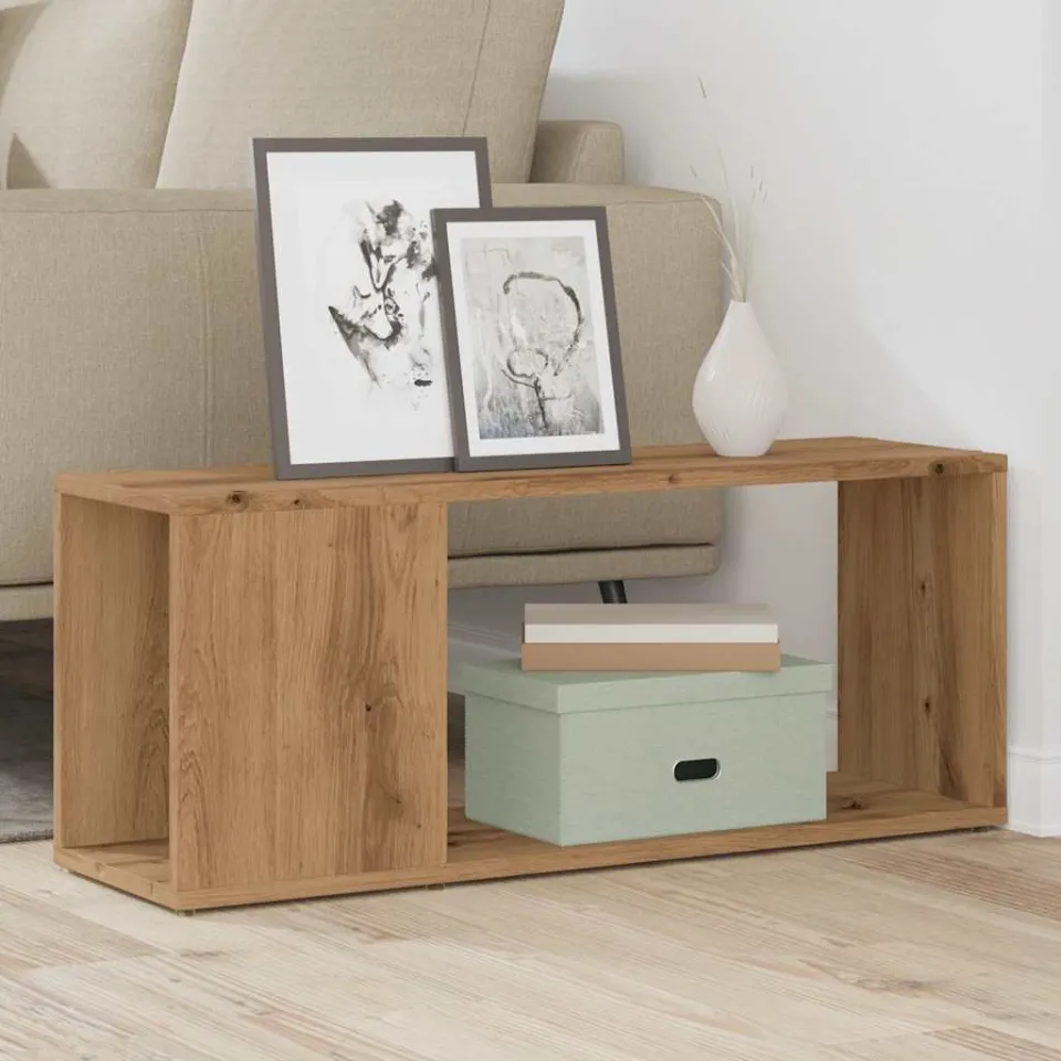 vidaXL Tv-meubel 80x24x32cm bewerkt hout artisanaal eikenkleur, foto 2