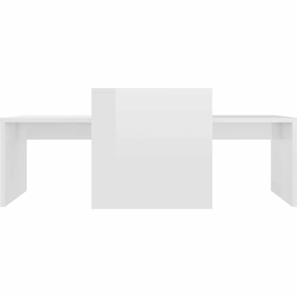 vidaXL Salontafelset 100x48x40 cm bewerkt hout hoogglans wit, foto 3