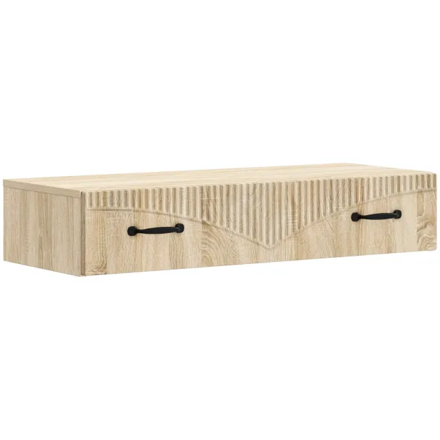 vidaXL Wandgemonteerde - Zijtafel - 87,5 - x - 34,5 - x - 17 - cm - Bewerkt - hout Sonoma eiken