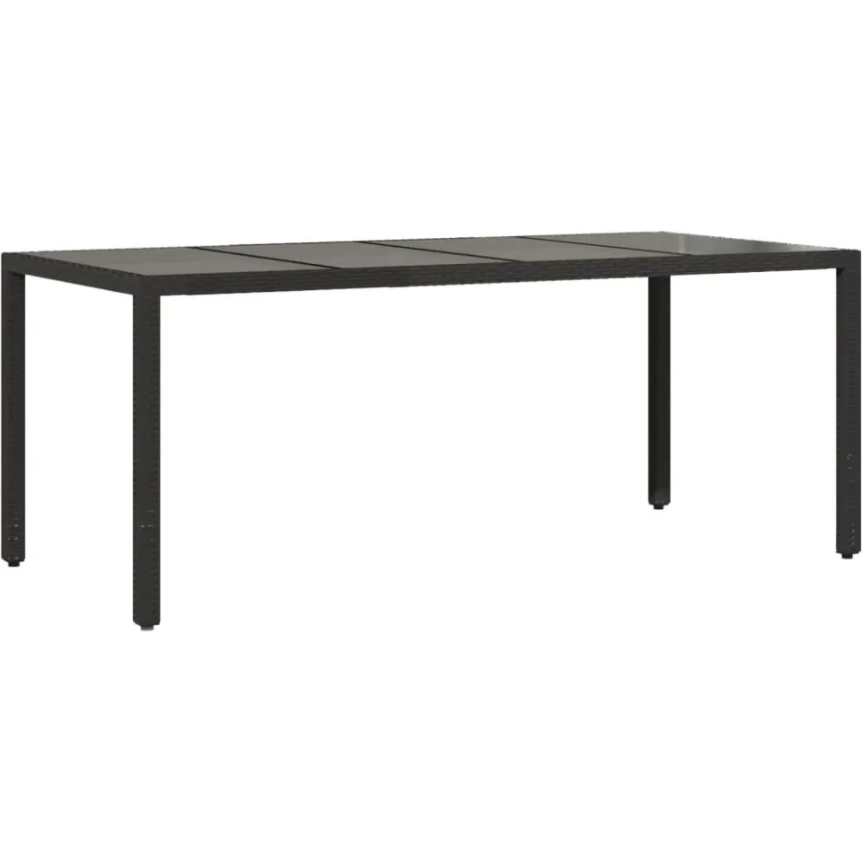vidaXL 7-delige Tuinset met kussens poly rattan en acaciahout zwart, foto 4