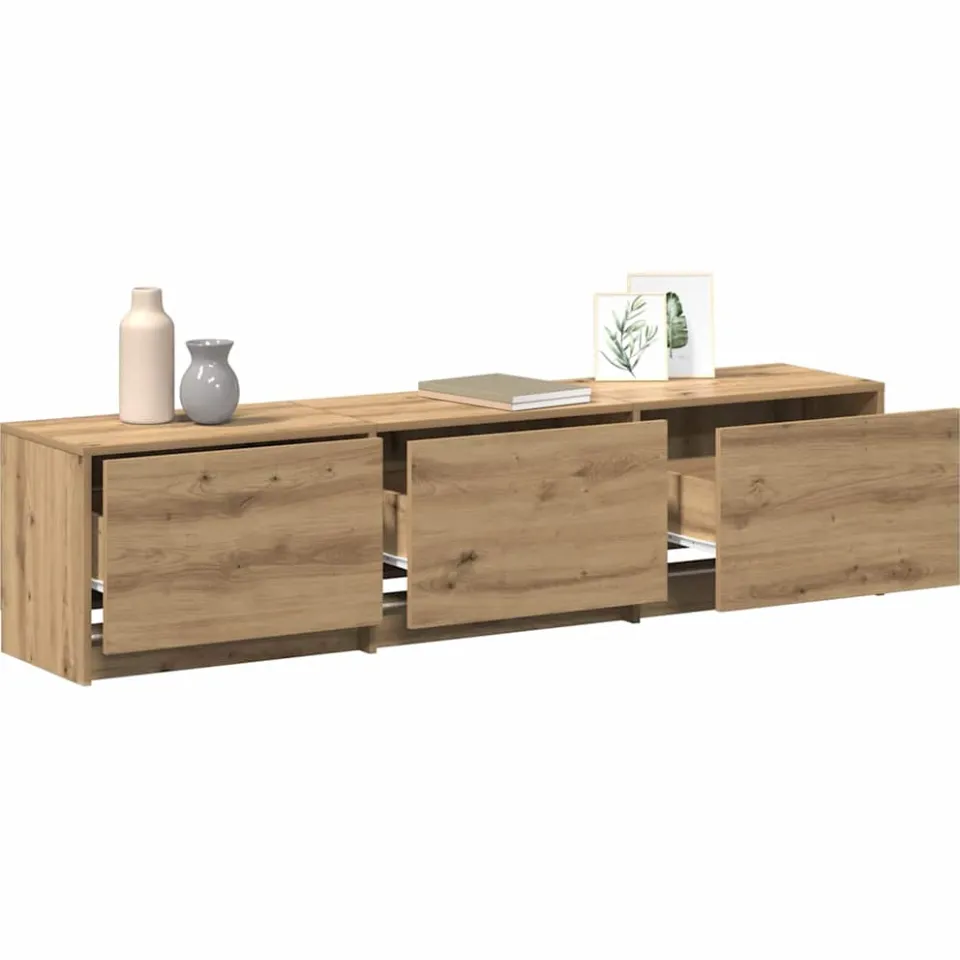 vidaXL TV-kast met LED 165 x 34 x 40 cm Artisanaal eiken Bruin