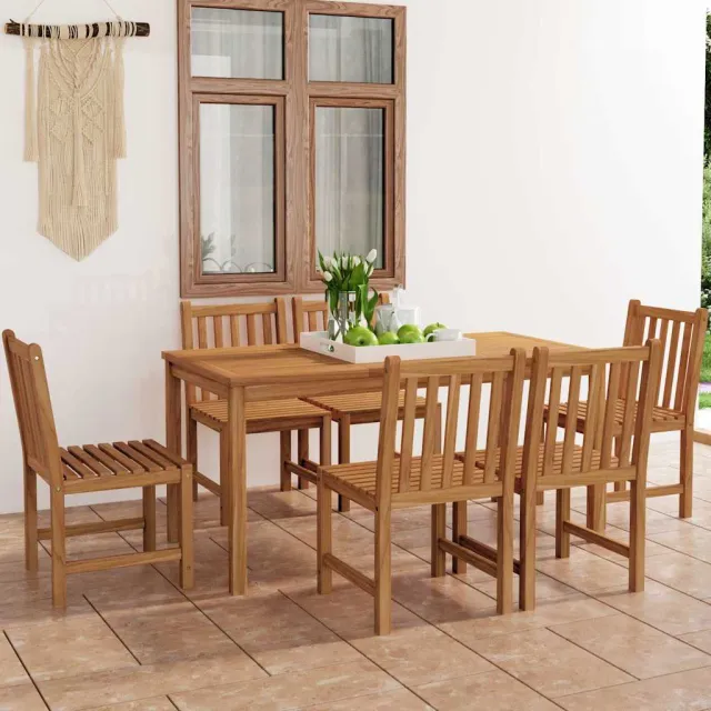 vidaXL 7-delige tuinset 160x80 cm massief teakhout bruin, foto 2