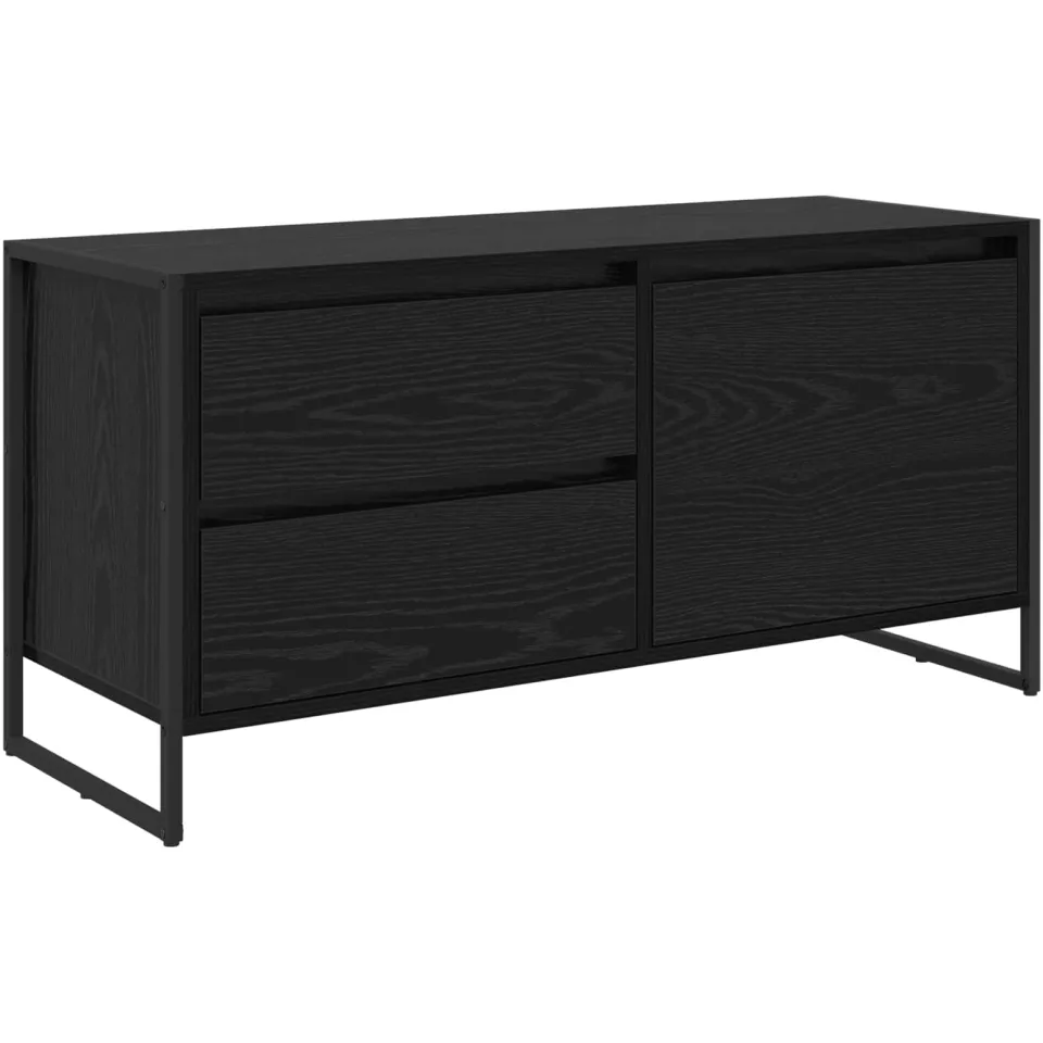 vidaXL TV-kast 100 x 36 x 49.5 cm Zwart Eiken Bewerkt hout, foto 3