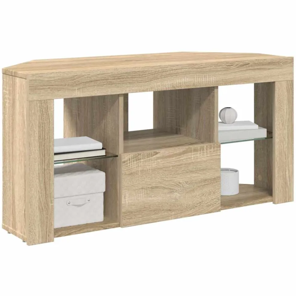 vidaXL Hoek LED TV Kast 100 x 40 x 50 cm Sonoma Eiken Bewerkt hout, foto 3