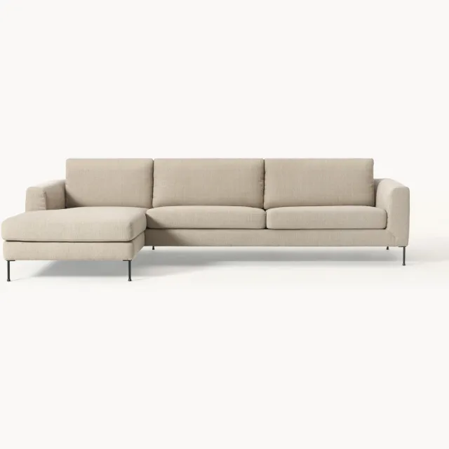 Westwing Collection Hoekbank Cucita (4-zits) beige