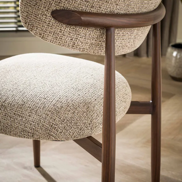 Hoyz Collection Eetkamerstoel Savi - Beige - 59x53x81 cm - Set van 2