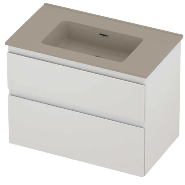 Proline Tribute Badmeubelset Porselein Elegant 80x46x62 cm Mat Crème Cotton Glans Wit