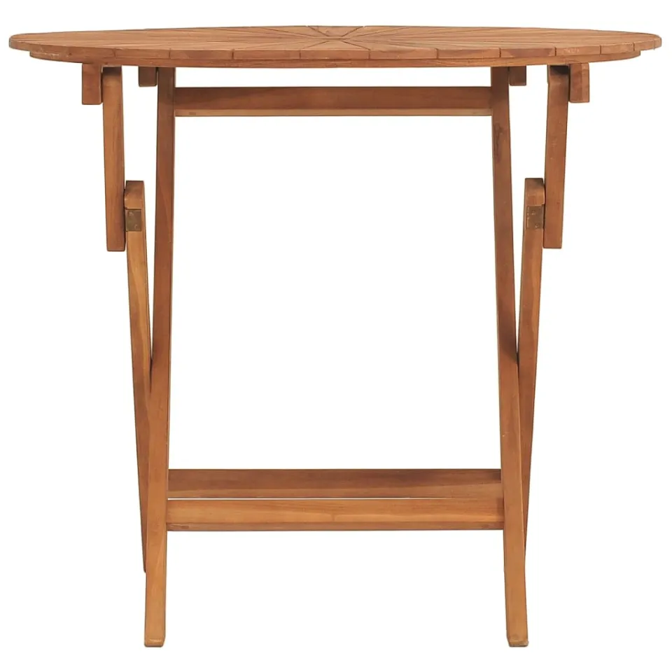 vidaXL Tuintafel inklapbaar Ø 85x75 cm massief teakhout bruin