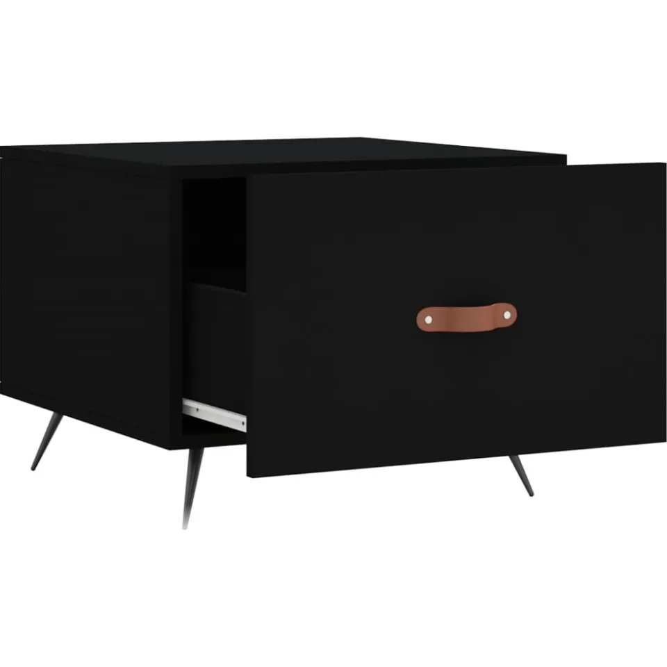 vidaXL Salontafel 50x50x40 cm bewerkt hout zwart, foto 4