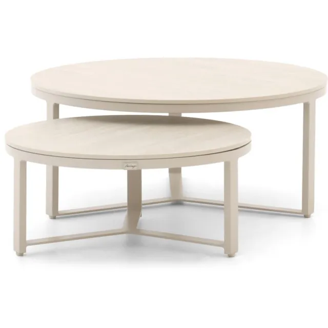 Bellagio tuinmeubelen Bellagio Ficarolo lounge tuintafelset ø85cm(h:35cm)/ø65cm (h:30cm) Taupe