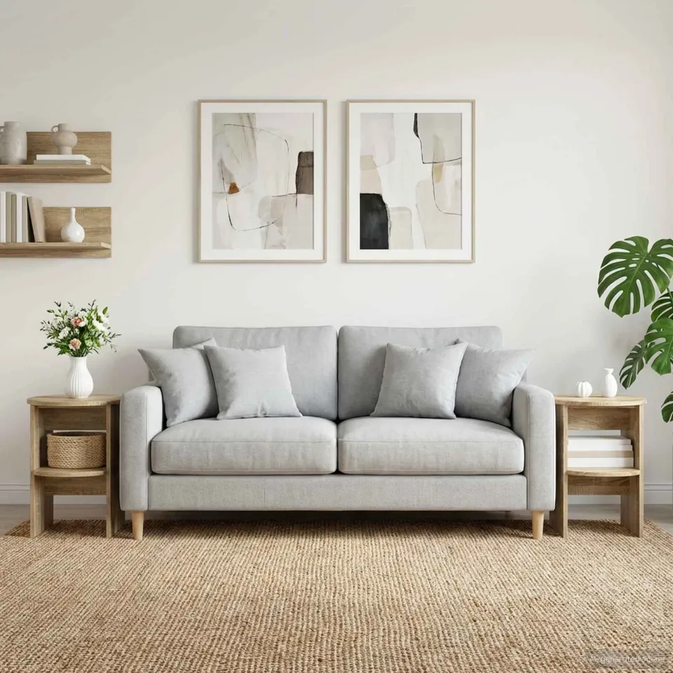 vidaXL Bijzetkast 2 st Sonoma Eiken Ø40 x 50 cm Geconstrueerd hout, foto 4