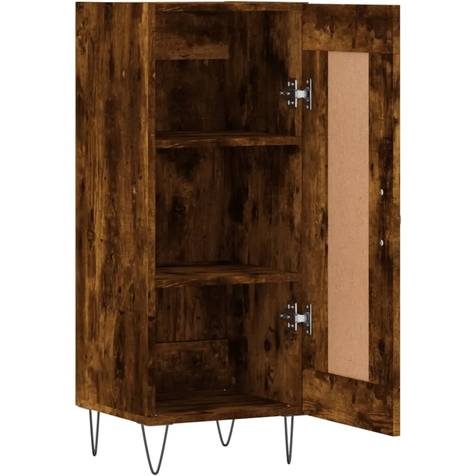 vidaXL Dressoir 34,5x34x90 cm bewerkt hout gerookt eiken, foto 4