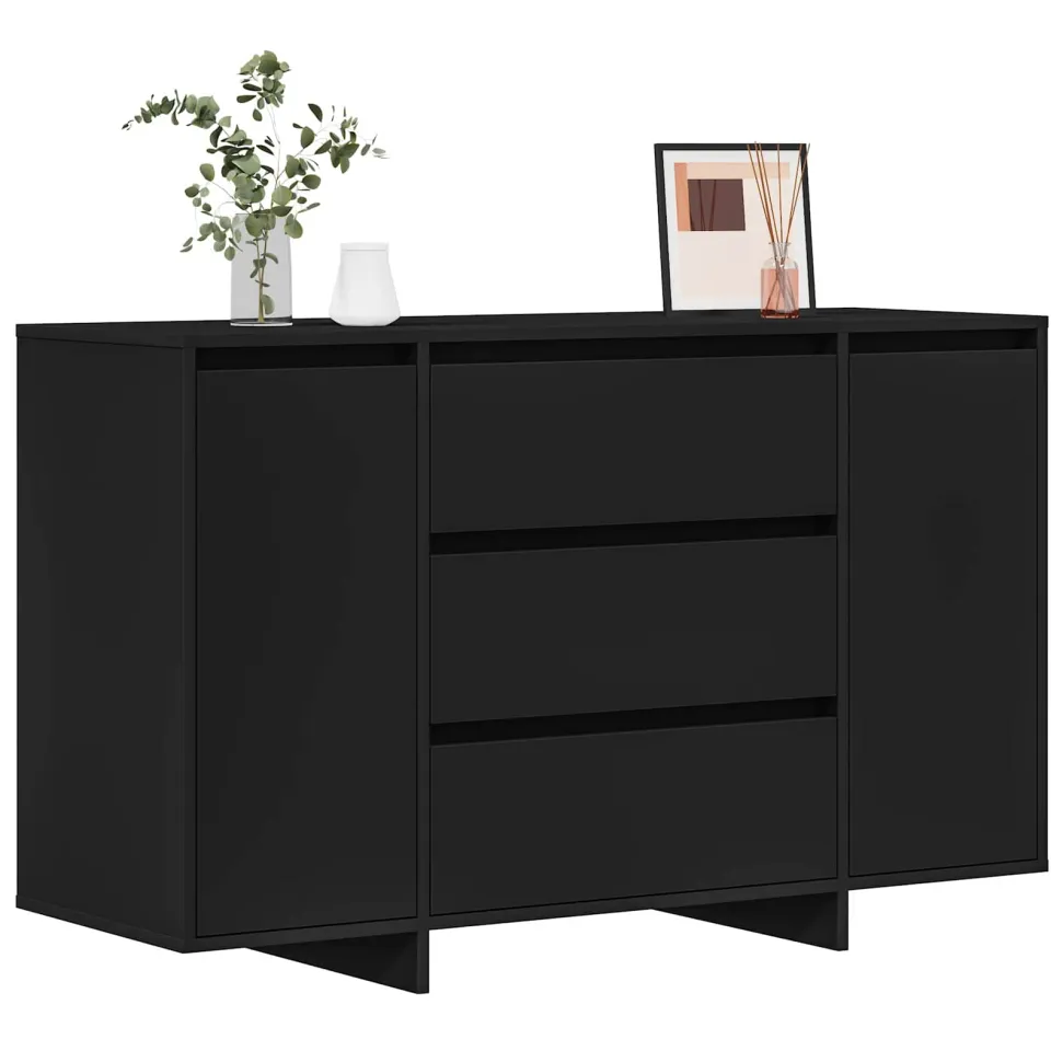 vidaXL Dressoir Zwart 120 x 41 x 75 cm Bewerkt hout