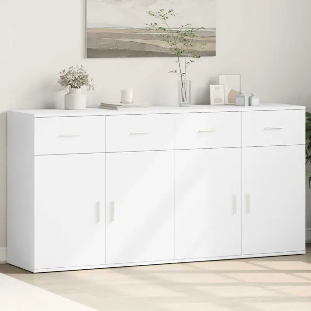 vidaXL Dressoirs 2 st 79x38x80 cm bewerkt hout wit, foto 2
