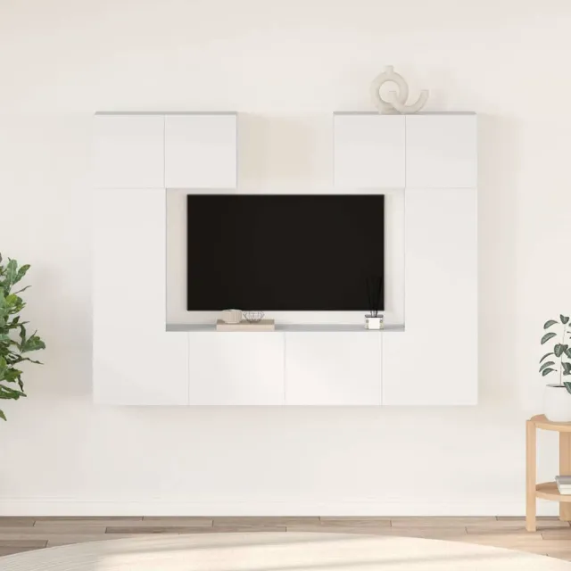 vidaXL 6-delige Tv-meubelset bewerkt hout wit, foto 2