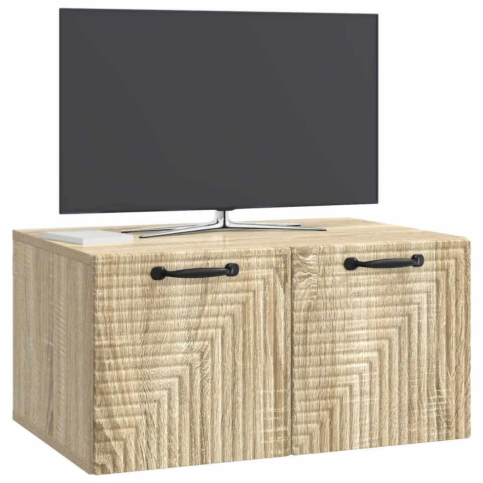 vidaXL Wandbeugel TV-kast Sonoma Eiken 59,5 x 41 x 30 cm Bewerkt hout Bruin
