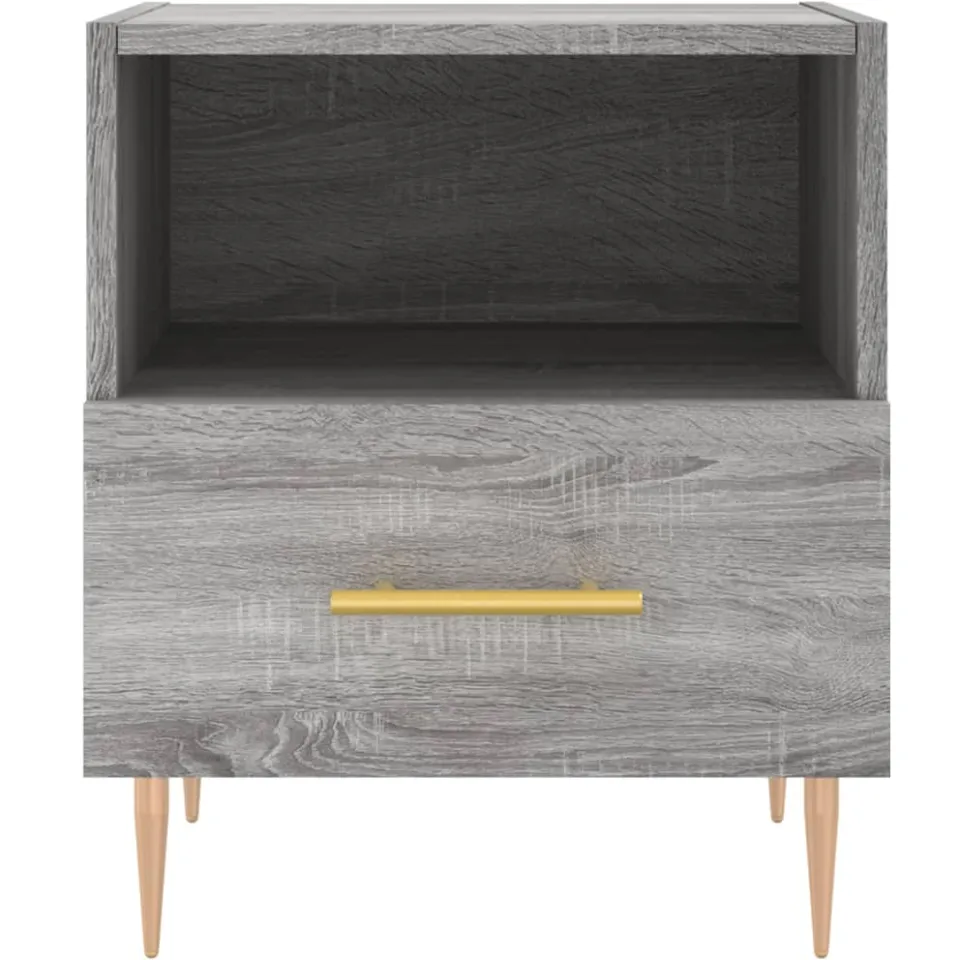 vidaXL Nachtkastje 40x35x47,5 cm bewerkt hout grijs sonoma eikenkleur, foto 4