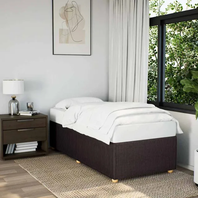 vidaXL Bedframe zonder matras 80x200 cm stof donkerbruin bruin