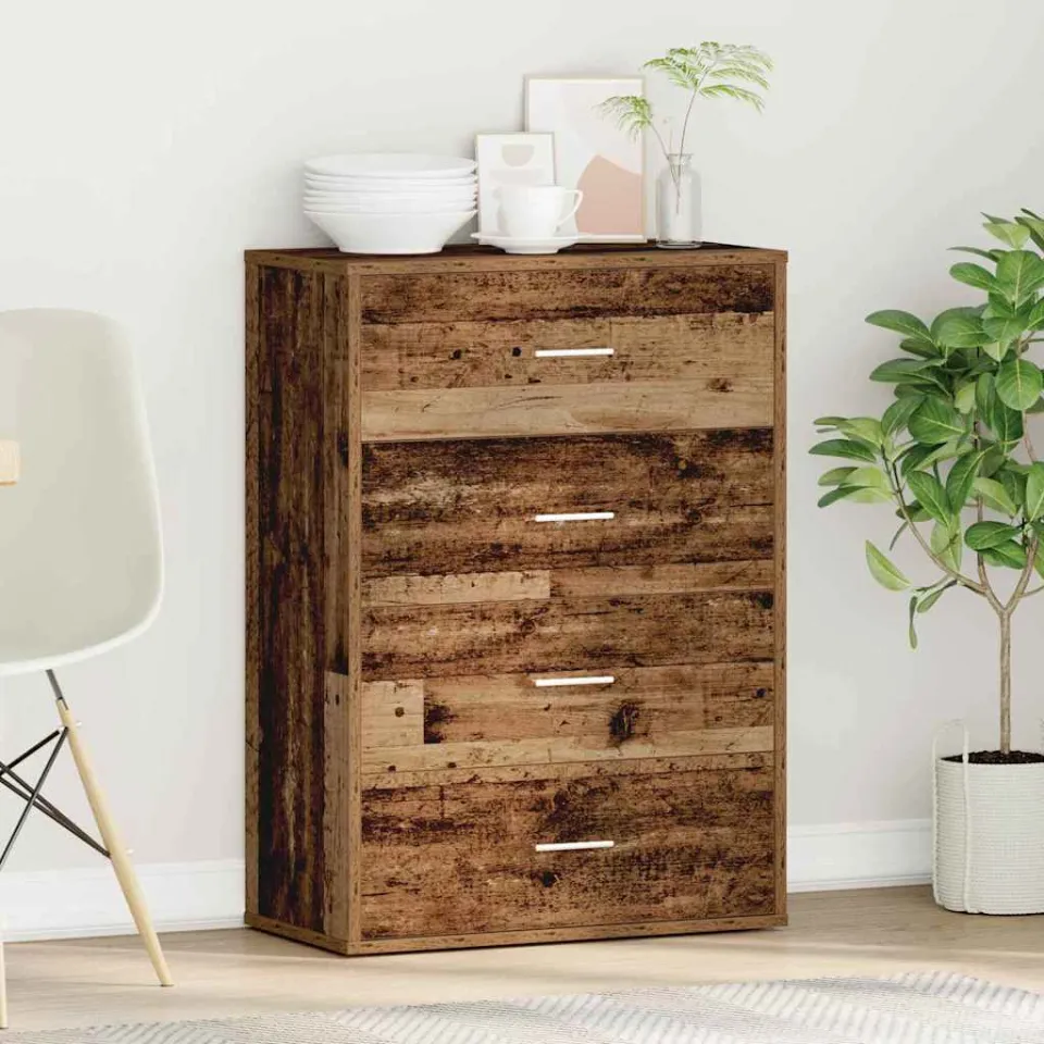 vidaXL Dressoir Oudhout 60 x 31 x 84 cm Bewerkt hout bruin, foto 4