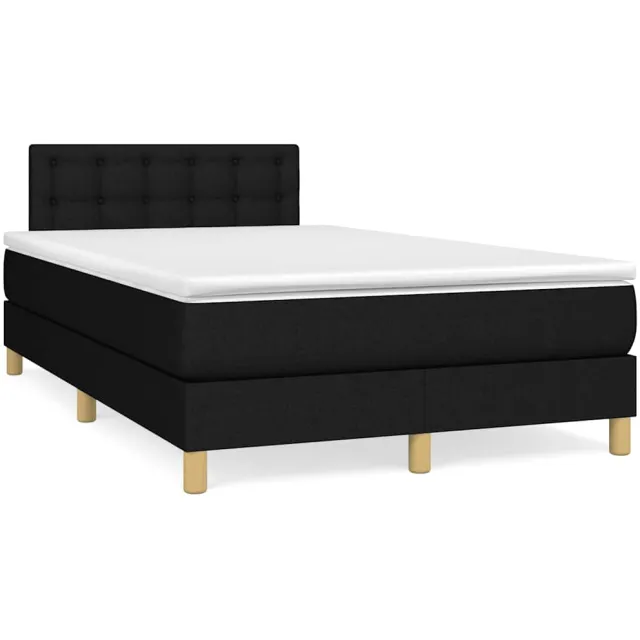vidaXL Boxspring met matras en LED stof zwart 120x190 cm