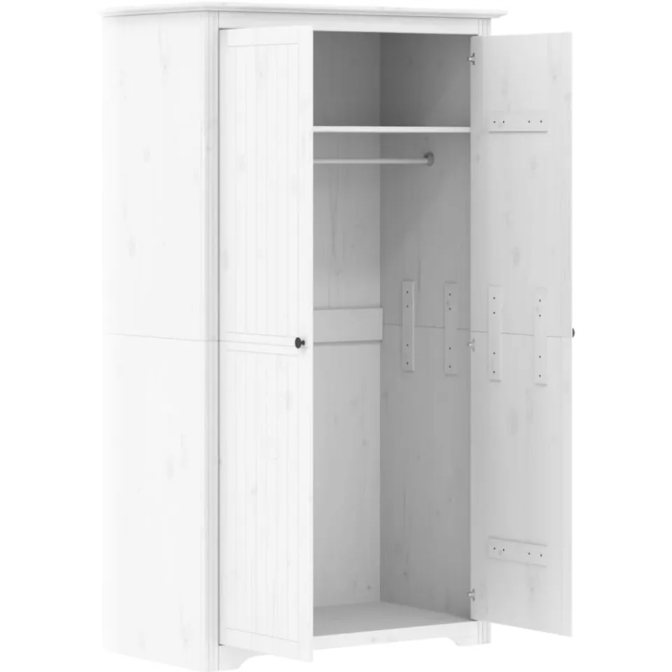 vidaXL Kledingkast BODO 99x53,5x173 cm massief grenenhout wit, foto 4