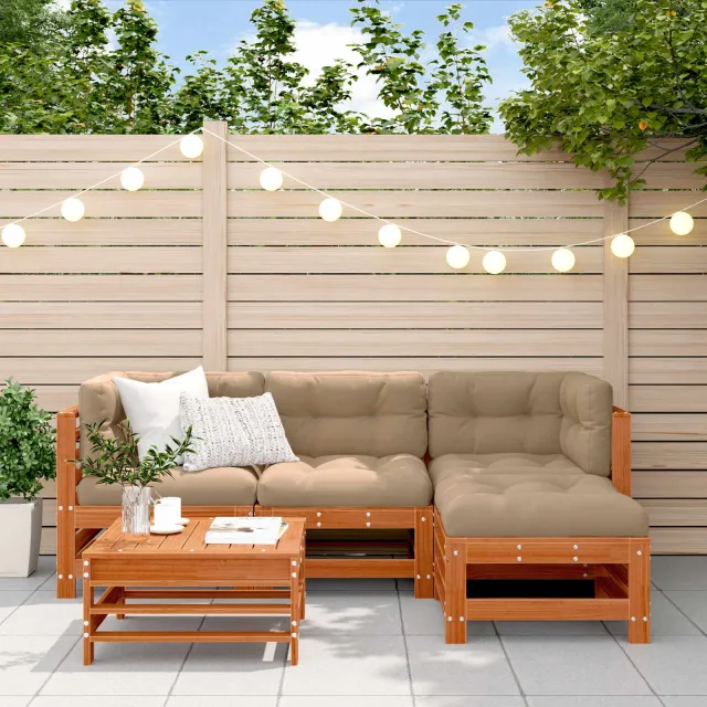 vidaXL Tuin loungeset 5 st Wasbruin Massief grenenhout bruin, foto 2