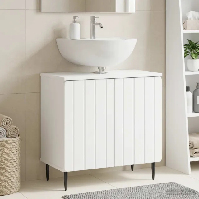 vidaXL Badkamer wastafelkast ZWOLLE Wit 59,5 x 31,5 x 59 cm, foto 2