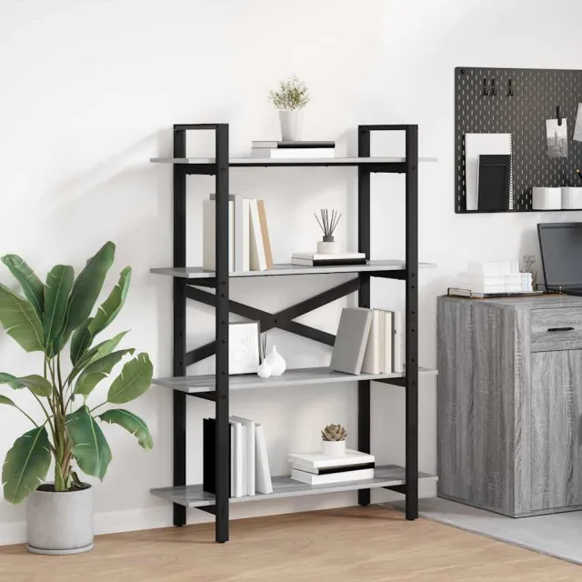 vidaXL Boekenkast Grijs Sonoma 100 x 33,5 x 140 cm Bewerkt hout, foto 2