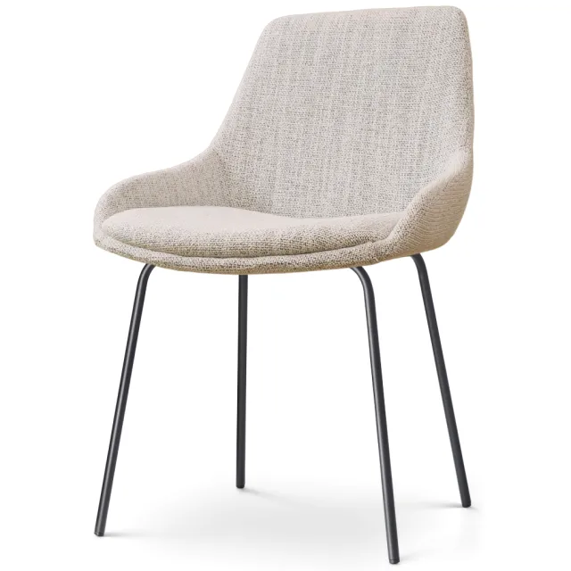 Nolon Nora-Isa eetkamerstoel beige gemêleerd - zwart onderstel