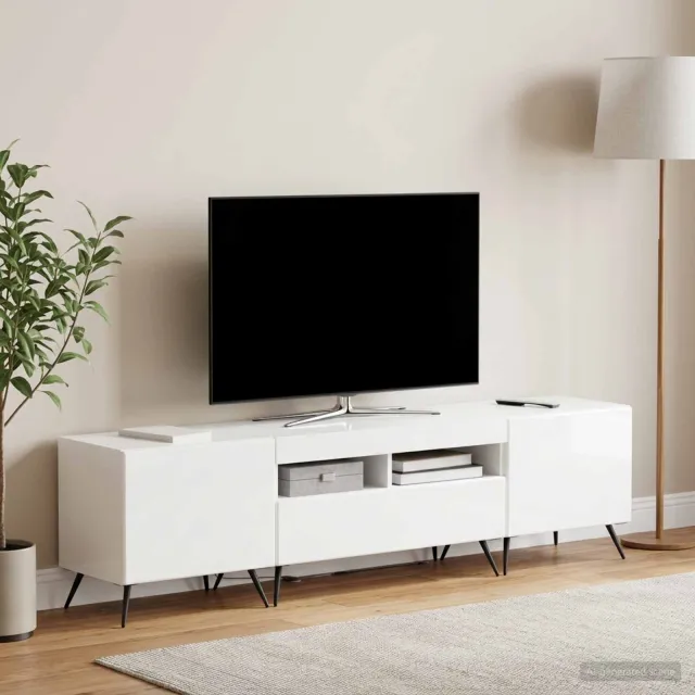 vidaXL LED tv-meubel BREDA 3 st Hoogglans Wit Bewerkt hout, foto 2