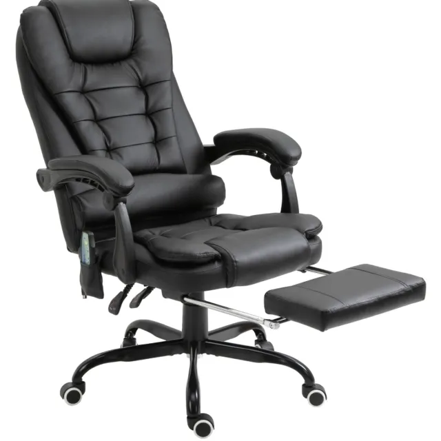 COVREO Bureaustoel 67 x 79 x 111-121 cm zwart, kunstleer met massagefunctie