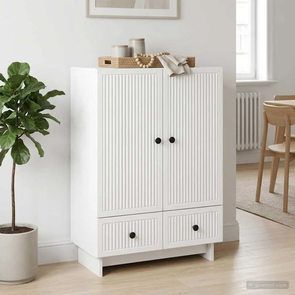 vidaXL Dressoir Hoogglans Wit 66 x 34,5 x 95 cm Geconstrueerd hout, foto 3