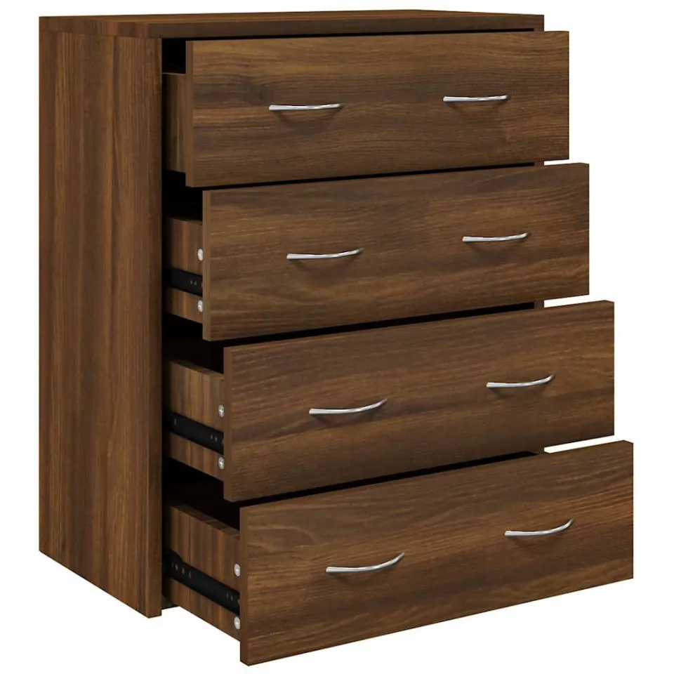 vidaXL Dressoir met 4 lades 60x30,5x71 cm bruineiken, foto 3