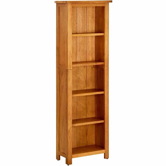 vidaXL Boekenkast met 5 schappen 45x22x140 cm massief eikenhout Bruin