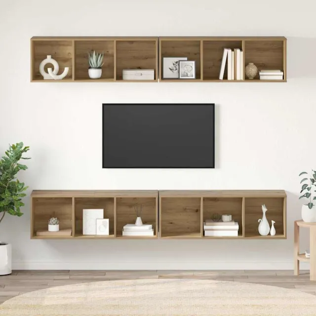 vidaXL Tv-meubelset 4 st 37 x 37 x 107 cm Artisan Eiken Bruin