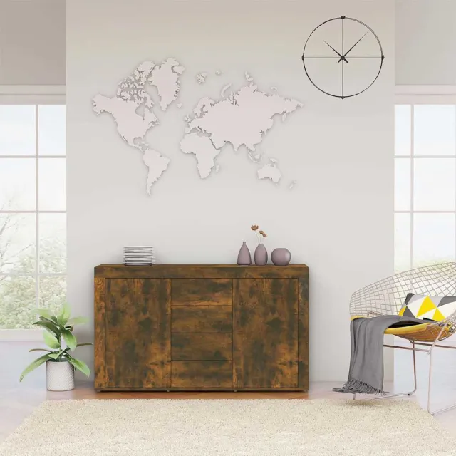 vidaXL Dressoir 120x36x69 cm bewerkt hout gerookt eikenkleurig Bruin