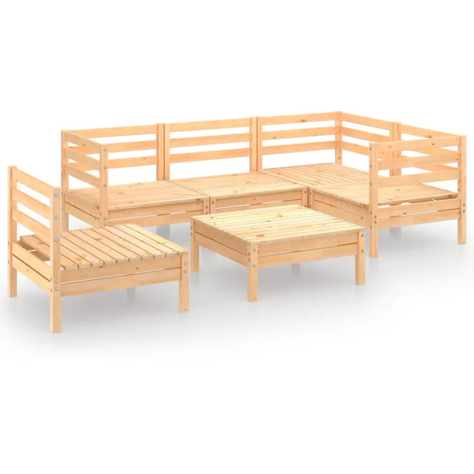 vidaXL 6-delige Loungeset massief grenenhout bruin, foto 3