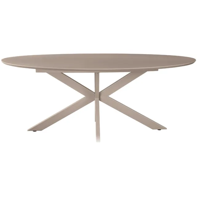 DÉJA Living Eettafel Gimo - Ovaal - Taupe - 200x100 cm - HPL Tafelblad