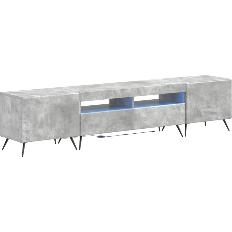 vidaXL LED tv-meubel BREDA 3 st Betongrijs Bewerkt hout