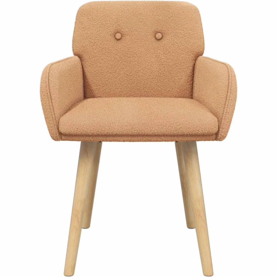 vidaXL Eettafelstoelen 2 st Bouclé Beige 59 x 56,5 x 85 cm