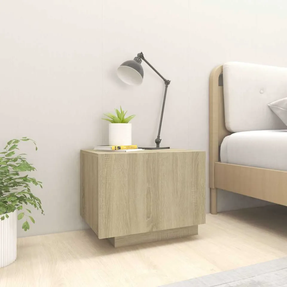 vidaXL Nachtkastje 100x35x40 cm bewerkt hout sonoma eikenkleurig, foto 2